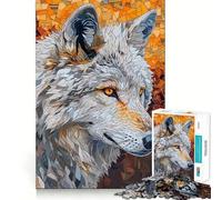 Rompecabezas de Mosaico de Lobo de 1000 Piezas para Adolescentes Juego de Habilidades mentales Corte láser para un Ajuste Actividad grupal Relajante para Interiores (38x26cm)