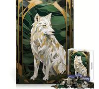 Rompecabezas de Mosaico de Lobos de Kentsugi Art para Adultos, 1000 Piezas, Intelectual, de Habilidad, Tranquilo, Divertido, Ideal, Perfecto como Regalo (38x52cm)