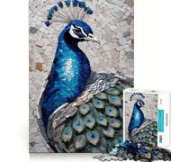 Rompecabezas de Mosaico de Pavo Real para Adultos, 1000 Piezas, Juguete para ejercitar la lógica, diversión Relajante, Bordes Suaves, (38x52cm)
