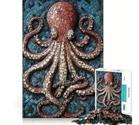 Rompecabezas de Mosaico de Pulpo para Adultos, 1000 Piezas, Rompecabezas Mental, Juego Lento, Disfruta del Montaje de la Imagen, (38x52cm)
