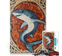 Rompecabezas de Mosaico de Tiburones de 1000 Piezas para Adultos y Adolescentes Mejora la Memoria Ligero y Relajante Corte preciso Un Regalo Encantador 50x75cm