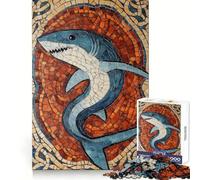 Rompecabezas de Mosaico de Tiburones de 1000 Piezas para Adultos y Adolescentes Mejora la Memoria Ligero y Relajante Corte preciso Un Regalo Encantador 50x75cm