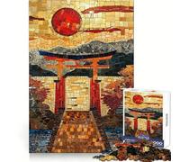 Rompecabezas de Mosaico del Camino Sagrado Torri de 1000 Piezas para Adolescentes, Juguete de lógica Pura, Suave y Relajante, Pieza de Arte de Corte Limpio (38x52cm)