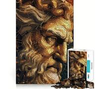Rompecabezas de Mosaico del Dios Zeus para Adolescentes 1000 Piezas Juego Mental Divertido Conexión Limpia y fluida Una Forma Atractiva de Pasar el Tiempo Libre (38x26cm)