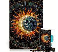 Rompecabezas de Mosaico del Eclipse Solar para Adultos, 1000 Piezas, Juego Inteligente, patrón Tranquilo y Relajante, Regalo increíble (38x26cm)