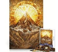 Rompecabezas de Mosaico Dorado con Pico de montaña para Adultos, 1000 Piezas, Juguete de lógica Resistente, Juego Relajante, Borde Transparente, Regalo artístico (38x26cm)