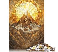 Rompecabezas de Mosaico Dorado de Mountain Peak, Rompecabezas Rectangular de Papel Duro y difícil de Montar para Adultos y niños, 1000 Piezas (38 x 26 cm)