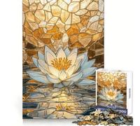 Rompecabezas de Mosaico Dorado de nenúfares para Adultos, 1000 Piezas, estimulación Cerebral, relajación Mental, Corte Premium, Regalo Encantador (50x75cm)
