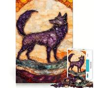 Rompecabezas de Mosaico Lobo Amatista para Adolescentes,1000 Piezas,Juego para estimular la Mente,Piezas sin Rebabas,Corte Limpio,fácil de Aprender,diversión para Toda la Familia (38x26cm)