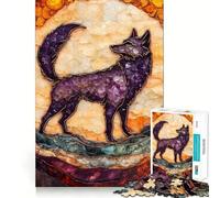 Rompecabezas de Mosaico Lobo Amatista para Adultos,1000 Piezas,Mejora la concentración,Divertido,tamaño Uniforme,Piezas precisas,Actividad para Fortalecer los Lazos Familiares (50x75cm)
