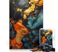 Rompecabezas de Mosaico Turquesa y Dorado para Adultos, 1000 Piezas, Habilidad analítica, Ocio, Escape, unión Perfecta, Regalo de Temporada (38x26cm)