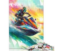 Rompecabezas de Moto acuática, decoración única para el hogar, Rompecabezas Rectangular de Papel para Adultos, Adolescentes, Regalo del Día de la Madre, 1000 Piezas (26 x 38 cm)