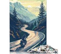 Rompecabezas de Moto de montaña para la Familia, Rompecabezas Rectangular de Papel para niños y niñas, Regalo para el Día del Niño, 1000 Piezas (26 x 38 cm)