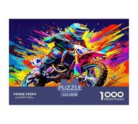 Rompecabezas de Moto Todoterreno para Hombre y Mujer, 1000 Piezas, Ideal para Decorar la Pared del hogar. 52 x 38 cm (1000 Piezas).