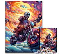 Rompecabezas de Motocicleta de Arte Colorido de 1000 Piezas para Adultos, desafiante Rompecabezas, Juego para Adultos, Actividad interactiva Familiar, 26x38cm/10,23x14,96 Pulgadas