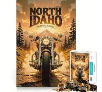 Rompecabezas de Motocicletas del Norte de Idaho para Adultos, 1000 Piezas, Juguete para ejercitar la Mente, Divertido y Relajante, Ideal para armar, Regalo navideño (50x75cm)