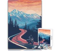 Rompecabezas de Motocicletas, montaña y Carretera, 1000 Piezas para Adolescentes, Juego Educativo para el Desarrollo de Habilidades, Momentos Especiales, tamaño 50x75cm