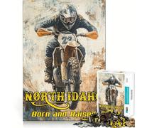 Rompecabezas de Motocross del Norte de Idaho de 1000 Piezas para Adolescentes, Juguete de Habilidad, Tiempo Tranquilo, Corte Exacto, Regalo increíble (38x52cm)