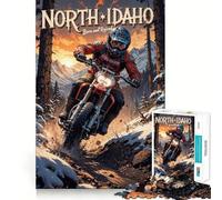 Rompecabezas de Motocross del Norte de Idaho para Adultos, 1000 Piezas, Juguete para ejercitar la Mente, Divertido y Relajante, Ideal para armar, Regalo navideño (38x52cm)