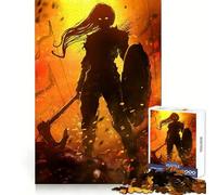 Rompecabezas de Mujer Berserker vikinga para Adultos, 1000 Piezas, Ejercicio Mental, Entretenimiento Agradable, Corte preciso, Regalo de cumpleaños (50x75cm)