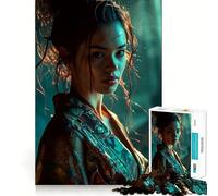 Rompecabezas de Mujer en Kimono para Adolescentes 1000 Piezas Juego Mental Divertido Conexión Limpia y fluida Una Forma Atractiva de Pasar el Tiempo Libre (38x26cm)