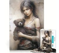 Rompecabezas de Mujer Osito de Peluche,1000 Piezas,Juego de Habilidad Mental,Corte láser, Tiempo Tranquilo,Ejercicio Mental en casa (38x52cm)