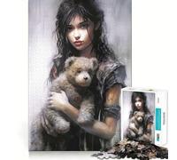 Rompecabezas de Mujer Osito de Peluche,1000 Piezas,Juego Que estimula el Cerebro,Ajuste Espacios,Entretenimiento Acogedor para Interiores para Todos (38x26cm)