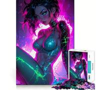 Rompecabezas de Mujer Sexy Verde neón para Adultos, 1000 Piezas Refuerza la Memoria Divertido y Relajante Borde de Calidad Un Regalo Encantador 38x26cm