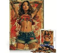 Rompecabezas de Mujer Tatuada al Estilo japonés para Adolescentes, 1000 Piezas, para Mejorar la Memoria, para Disfrutar de un Juego de ingenio, con Bordes limpios, 38x26cm
