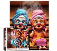 Rompecabezas de mujer vieja que tiene una sauna, 1000 piezas para adultos, abuela, ropa de baño y gafas, desafiantes juegos de actividades familiares, descompresión intelectual, divertido juego
