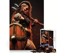Rompecabezas de Mujer vikinga de 1000 Piezas para Adolescentes Estimula la Mente y la Habilidad Ideal para Relajarse Regalar en Navidad (38x52cm)