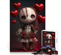 Rompecabezas de muñeco vudú de San Valentín de 1000 Piezas para Adultos Ejercicio cognitivo Entretenimiento Casual Sin Bordes ásperos Regalo Memorable (50x75cm)