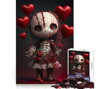 Rompecabezas de muñeco vudú de San Valentín de 1000 Piezas para Adultos Ejercicio cognitivo Entretenimiento Casual Sin Bordes ásperos Regalo Memorable (38x52cm)