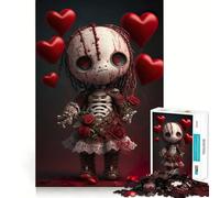 Rompecabezas de muñeco vudú de San Valentín para Adolescentes,1000 Piezas,Mejora la Capacidad Mental,Juego,tamaño Uniforme,Piezas precisas,Actividad Nocturna Divertida en Familia (38x52cm)