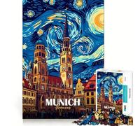 Rompecabezas de Múnich, Alemania, Estilo Noche Estrellada, para Adultos, 1000 Piezas, Juguete Intelectual, diversión Tranquila, Corte preciso, Lista de Deseos de Papá Noel (50x75cm)