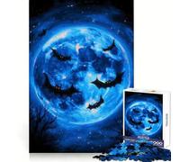 Rompecabezas de murciélagos Volando Frente a la Luna Azul para Adultos, 1000 Piezas, para ejercitar la Mente, para un Momento de relajación, con Bordes precisos, un Regalo Original (38x26cm)