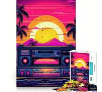 Rompecabezas de música synthwave para Adolescentes, 1000 Piezas, Juguete para ejercitar la Mente, antiestrés, Corte Premium, Regalo increíble (50x75cm)