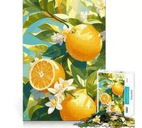Rompecabezas de Naranjas y Flores de 1000 Piezas para Adultos Juguete para ejercitar la Mente y el Cerebro Ideal para el hogar y el Ocio Bordes Ajustados Pedir un Deseo a Papá