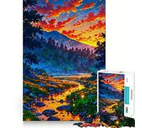 Rompecabezas de Naturaleza Atardecer para Adolescentes, 1000 Piezas, Juguete para ejercitar la Mente, fácil y Divertido, Ideal para armar Un Regalo entrañable 38x52cm
