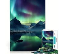 Rompecabezas de Naturaleza Auroras Boreales de 1000 Piezas para Adultos Juego Inteligente para el hogar Disfrute del Montaje de la Imagen Regalo Festivo (50x75cm)
