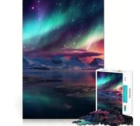 Rompecabezas de Naturaleza Auroras Boreales de 1000 Piezas para Adultos Juguete para concentrarse y ejercitar la Mente Ideal para el hogar y el Ocio Bordes Ajustados Navidad
