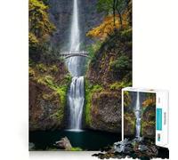 Rompecabezas de Naturaleza con Cascada en el Bosque para Adultos 1000 Piezas Juego para estimular la Mente tamaño Uniforme Piezas precisas Ideal para Viajar ejercitar la Mente