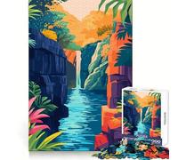 Rompecabezas de Naturaleza con Cascada y cañón de río para Adultos,1000 Piezas,para ejercitar la Memoria,Actividad Relajante,Bordes limpios, (38x26cm)