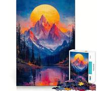 Rompecabezas de Naturaleza en la montaña al Atardecer, 1000 Piezas para Adolescentes, Juguete para estimular la lógica, Juego Relajante, Arte de Borde Premium, Coleccionable 38x52cm