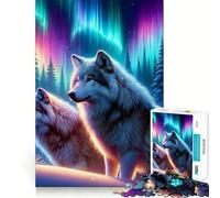 Rompecabezas de Naturaleza Invernal del Lobo nórdico para Adultos, 1000 Piezas, Juego Inteligente para el hogar, Disfruta del Montaje de la Imagen, Regalo Festivo (38x52cm)