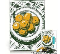 Rompecabezas de Naturaleza Muerta con Naranjas en un Plato, 1000 Piezas para Adolescentes, Ideal para Relajarse y Disfrutar de Momentos tranquilos Corte Suave y Elegante (38x26cm)