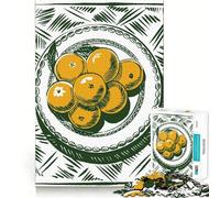 Rompecabezas de Naturaleza Muerta con Naranjas en un Plato para Adolescentes, 1000 Piezas, Juguete de Habilidad, Juego Relajante, Corte Exacto, Regalo de Santa Claus (50x75cm)