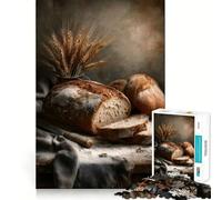 Rompecabezas de Naturaleza Muerta con Pan rústico, 1000 Piezas para Adultos Fortalece la Memoria, Calma la Mente, cálida Sorpresa (38x26cm)