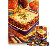 Rompecabezas de Naturaleza Muerta con Pastel de Carne para Adolescentes, 1000 Piezas, Capacidad Cerebral, relajación Informal, Cierre Fino, (38x52cm)
