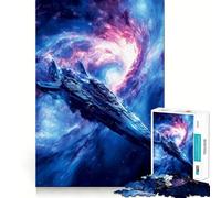 Rompecabezas de Nave Espacial en Nebulosa de 1000 Piezas para Adolescentes Juguete Mental para aliviar la ansiedad Corte Premium Regalo Elegante 38x52cm